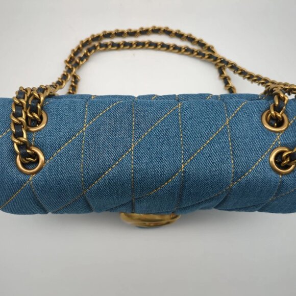 Coach Quilted Tabby 26 Medium Denim Shoulder Bag - Picture 6 of 8